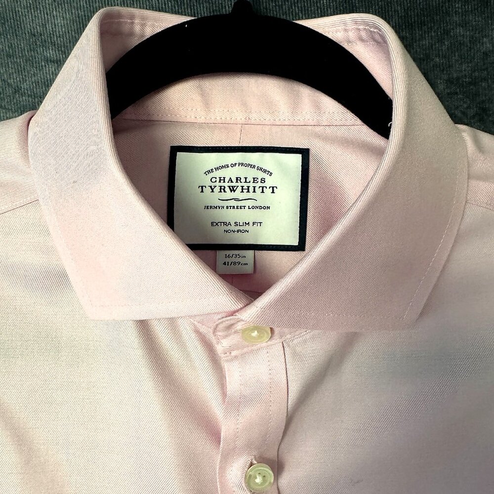 Charles Tyrwhitt Baby Pink Formal Shirt – Extra Slim Fit – French Cuff – 16 / 41